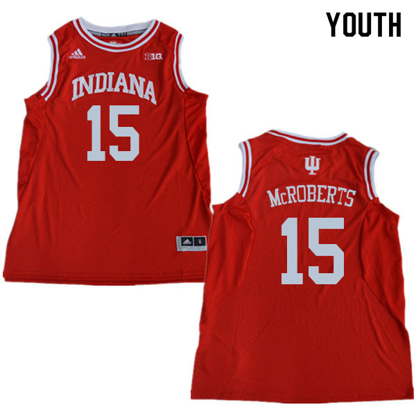 Youth #15 Zach McRoberts Indiana Hoosiers College Basketball Jerseys Sale-Red - Click Image to Close